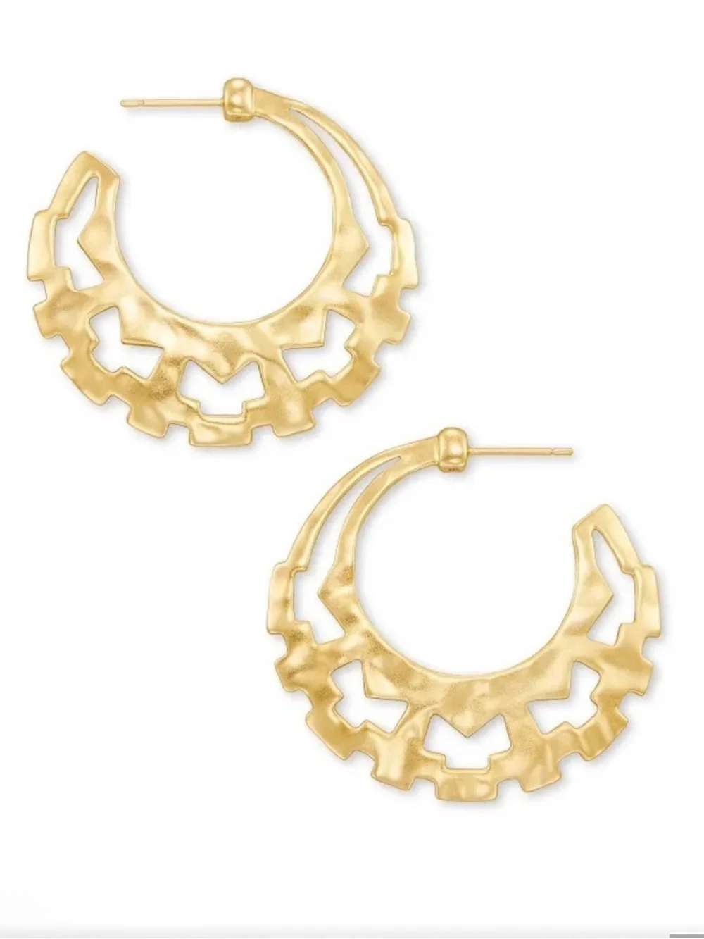 Kendra Scott Gold Filagre Shiva Open  Hoops NEW $68